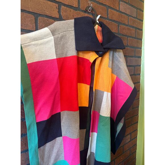 Renuar Ladies Sweater Colorful O/S Square Pattern NWT - Picture 2 of 14